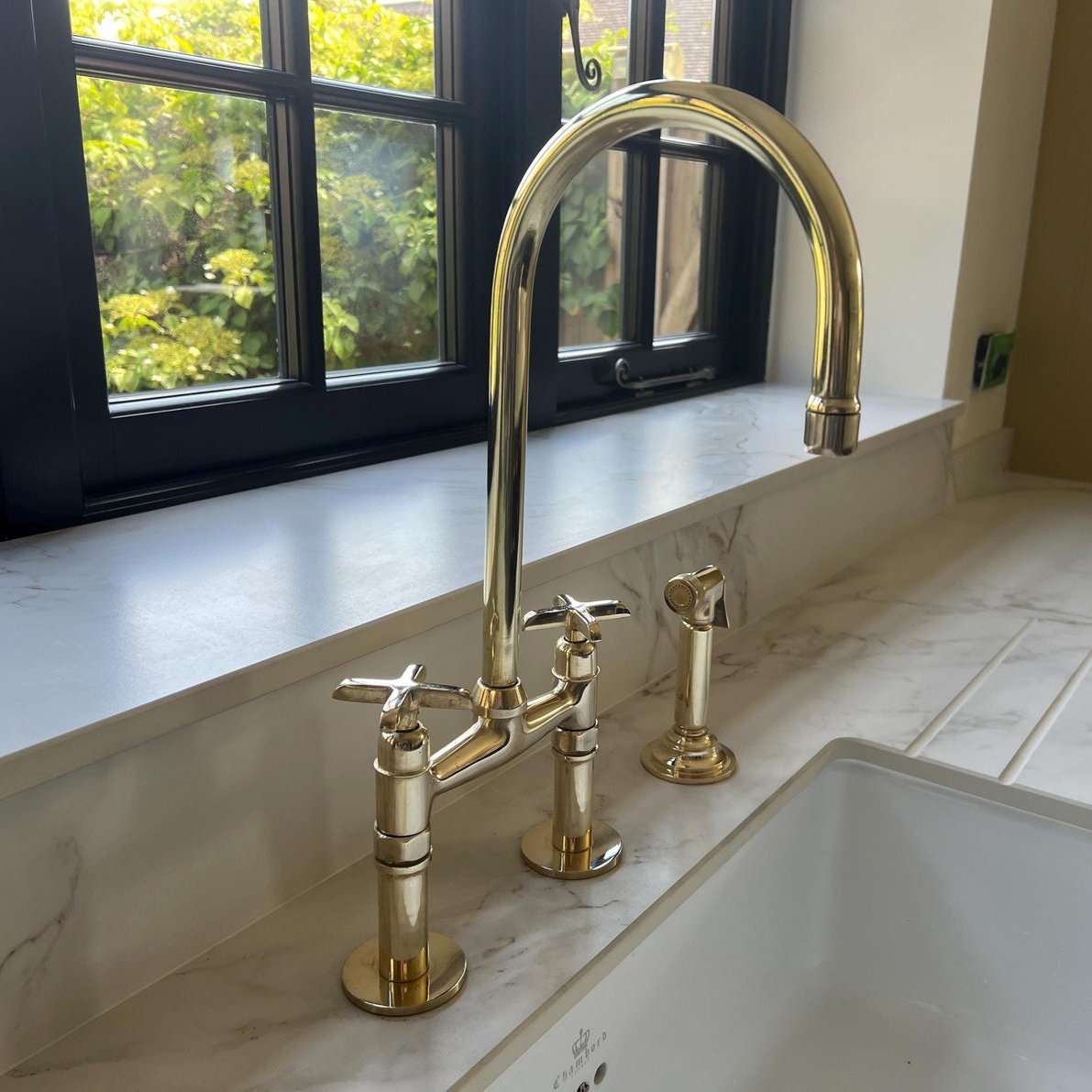 6" Unlacquered Brass Kitchen Faucet - Brasspure
