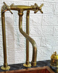 Antique Brass Kitchen Faucet With Long Legs - Brasspure