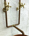 Antique Copper Wall Mount Faucet Sink - Brasspure