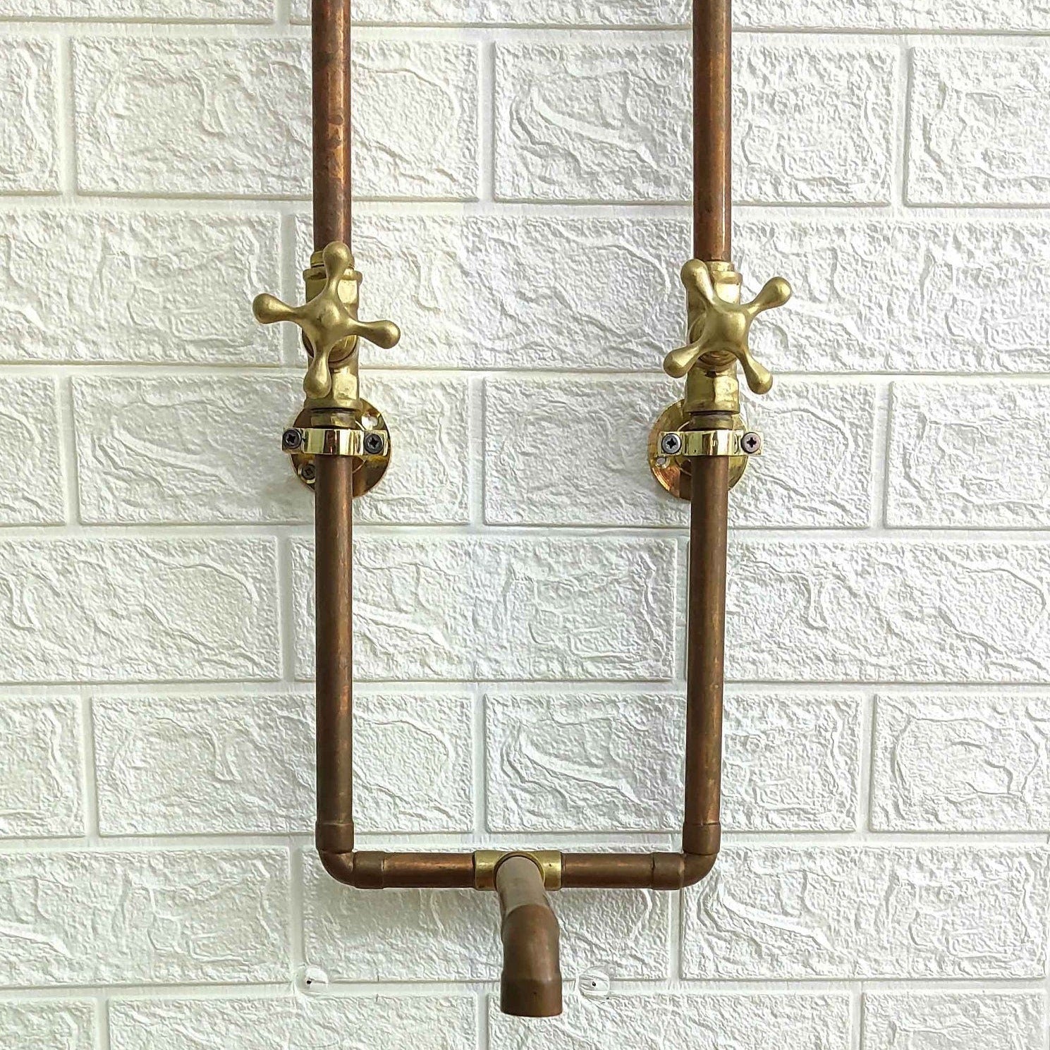 Antique Copper Wall Mount Faucet Sink - Brasspure