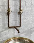 Antique Copper Wall Mount Faucet Sink - Brasspure