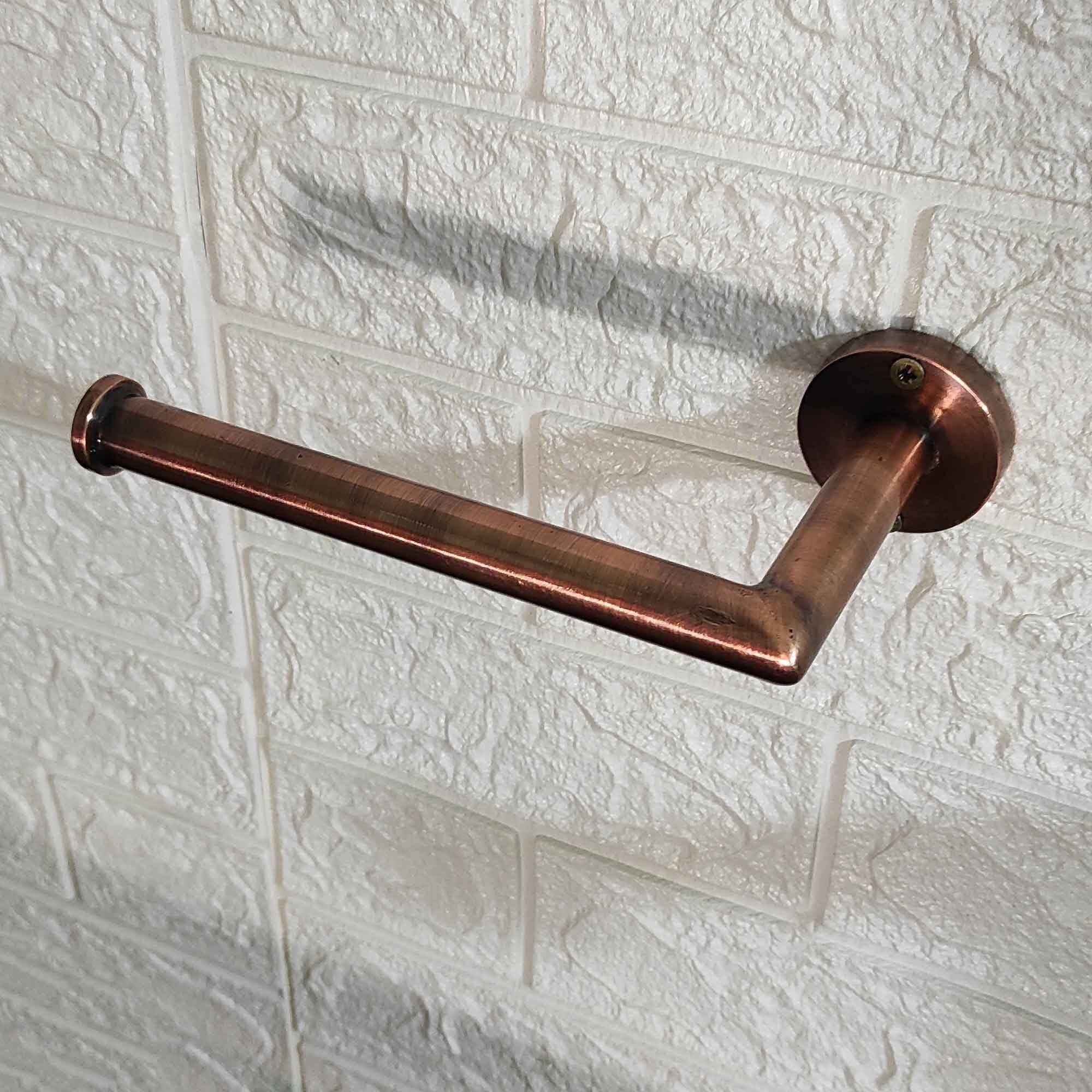 Bathroom Toilet Paper Holder Brushed Copper - Brasspure