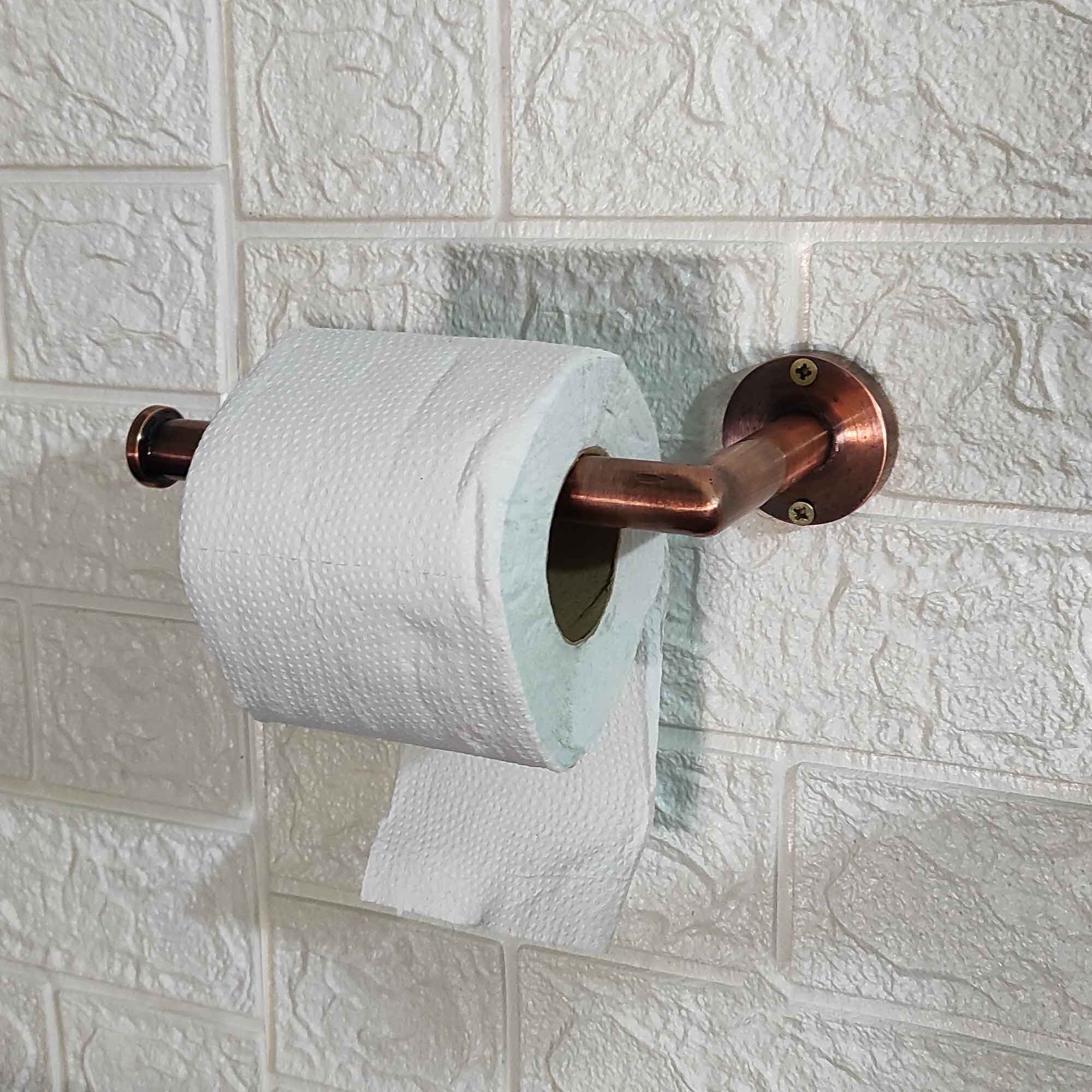 Bathroom Toilet Paper Holder Brushed Copper - Brasspure