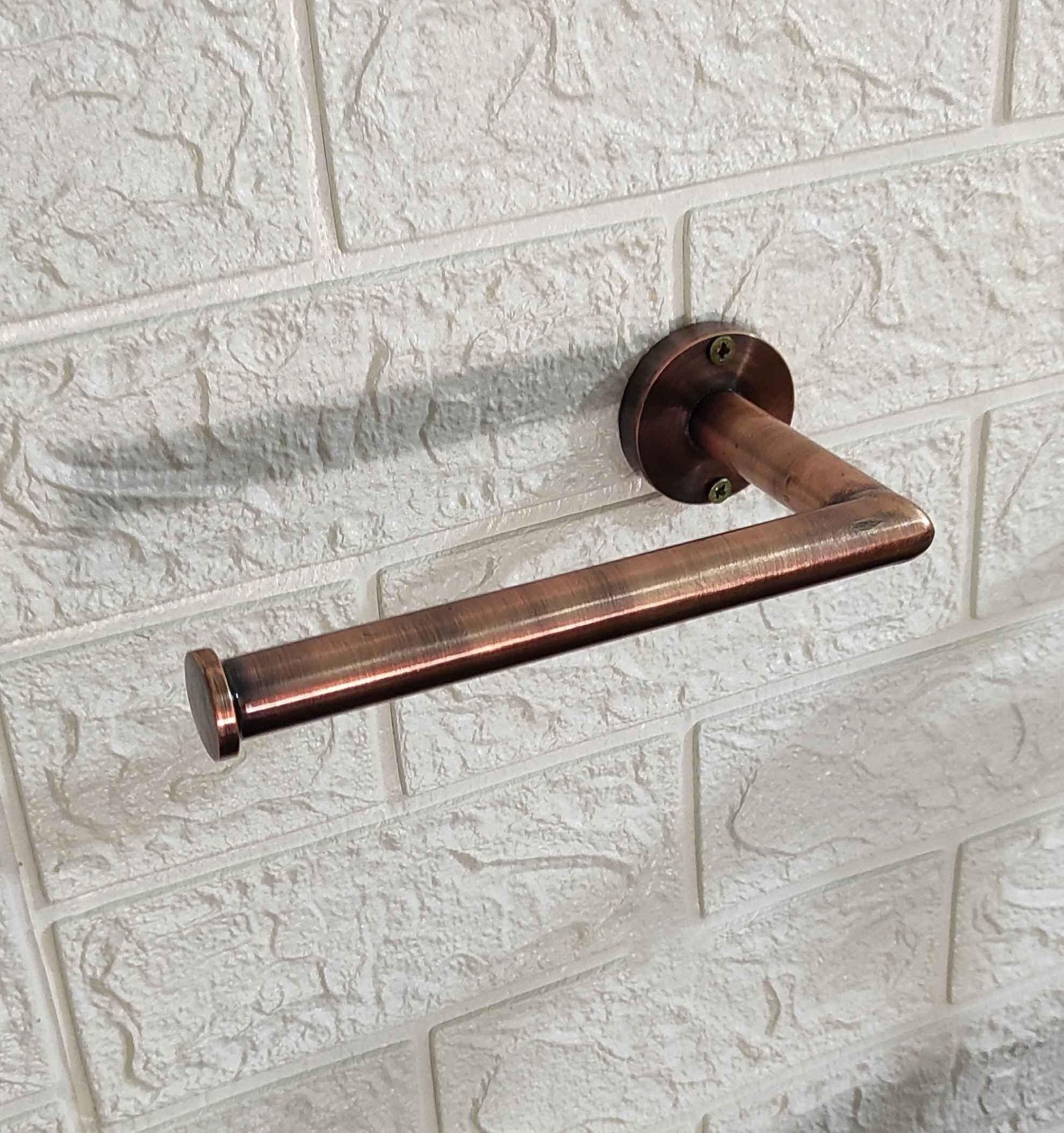 Bathroom Toilet Paper Holder Brushed Copper - Brasspure