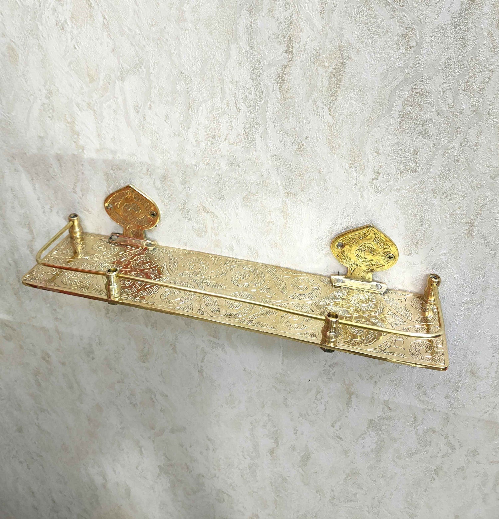 Brass Bathroom Shelf - Brasspure