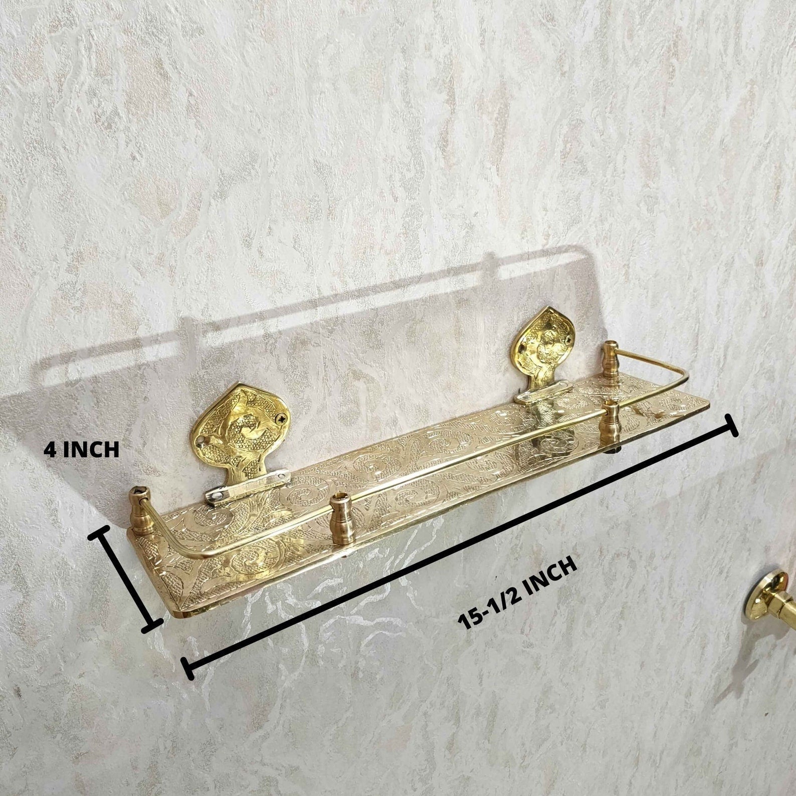 Brass Bathroom Shelf - Brasspure