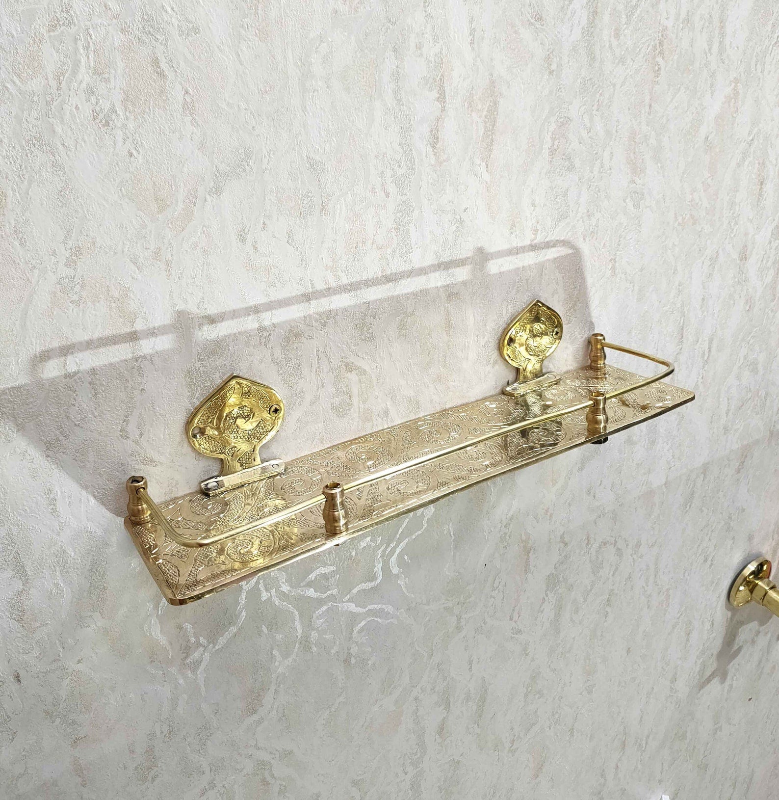 Brass Bathroom Shelf - Brasspure