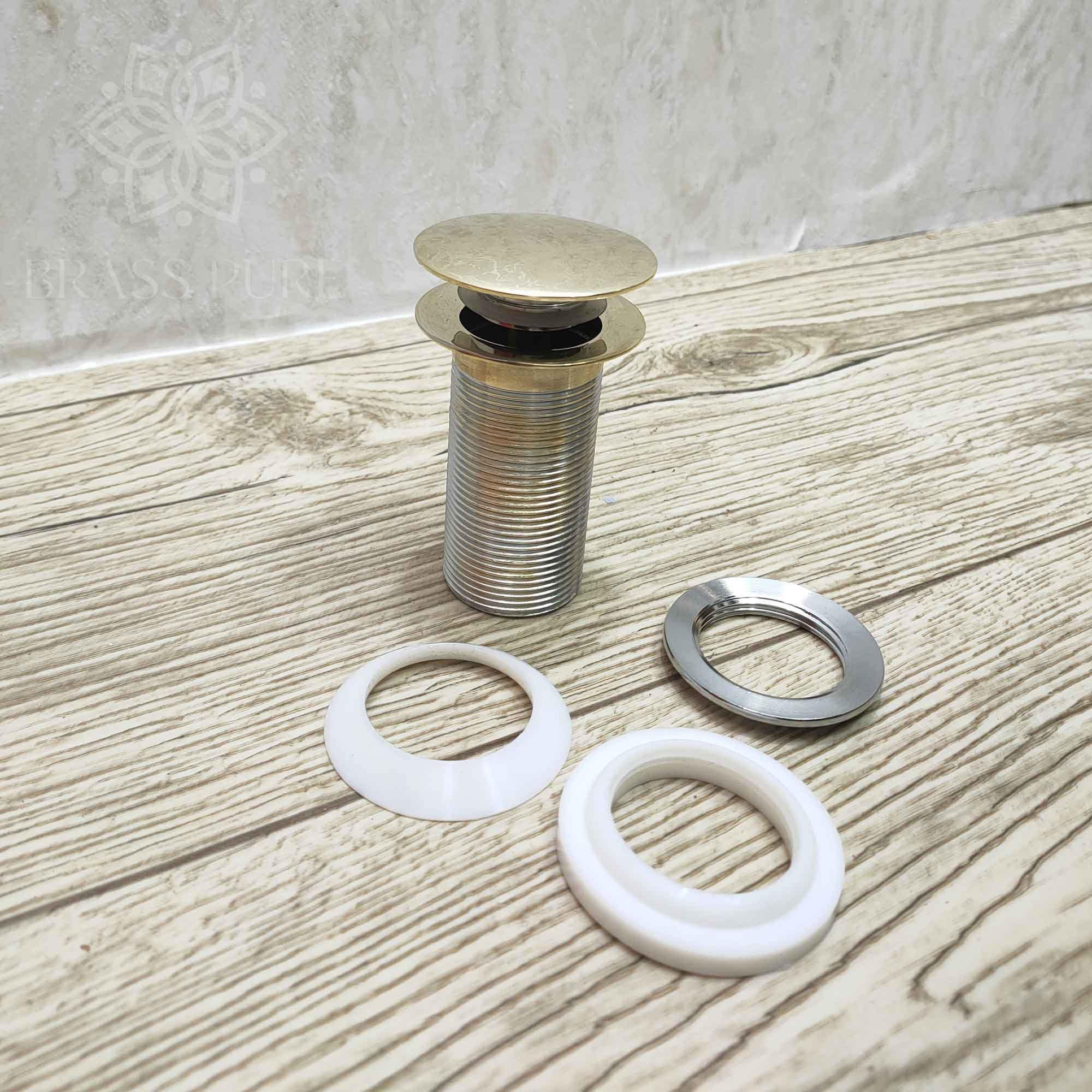 Brass Drain Push Up Sink Drain - Brasspure