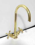Brass Gooseneck Faucet Single Hole - Brasspure
