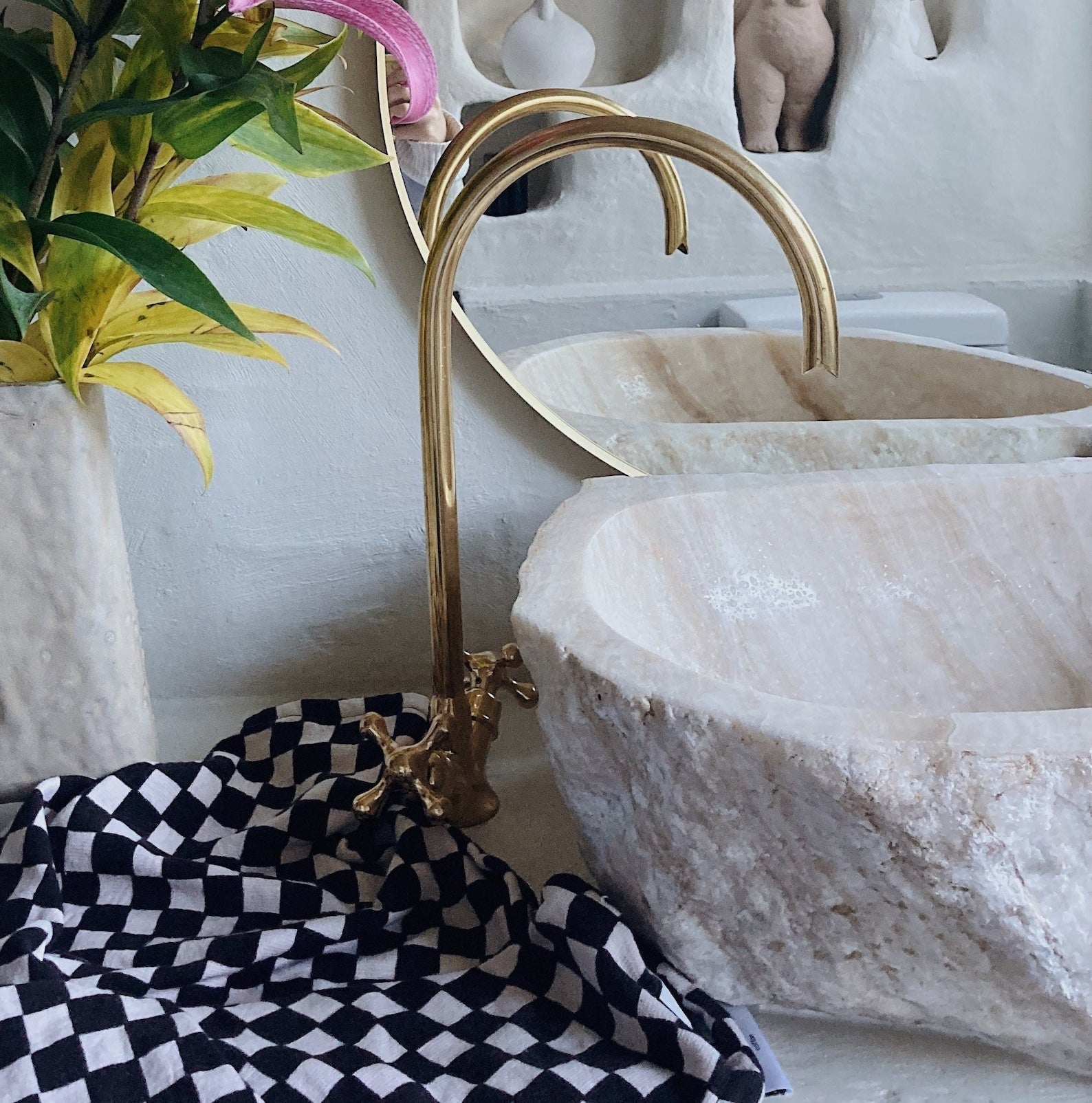 Brass Gooseneck Faucet Single Hole - Brasspure