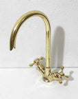 Brass Gooseneck Faucet Single Hole - Brasspure