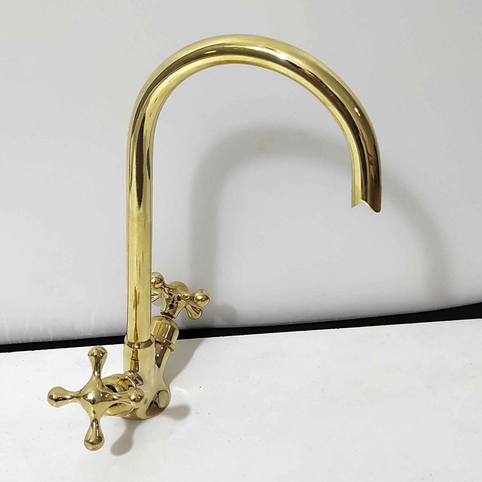 Brass Gooseneck Faucet Single Hole - Brasspure