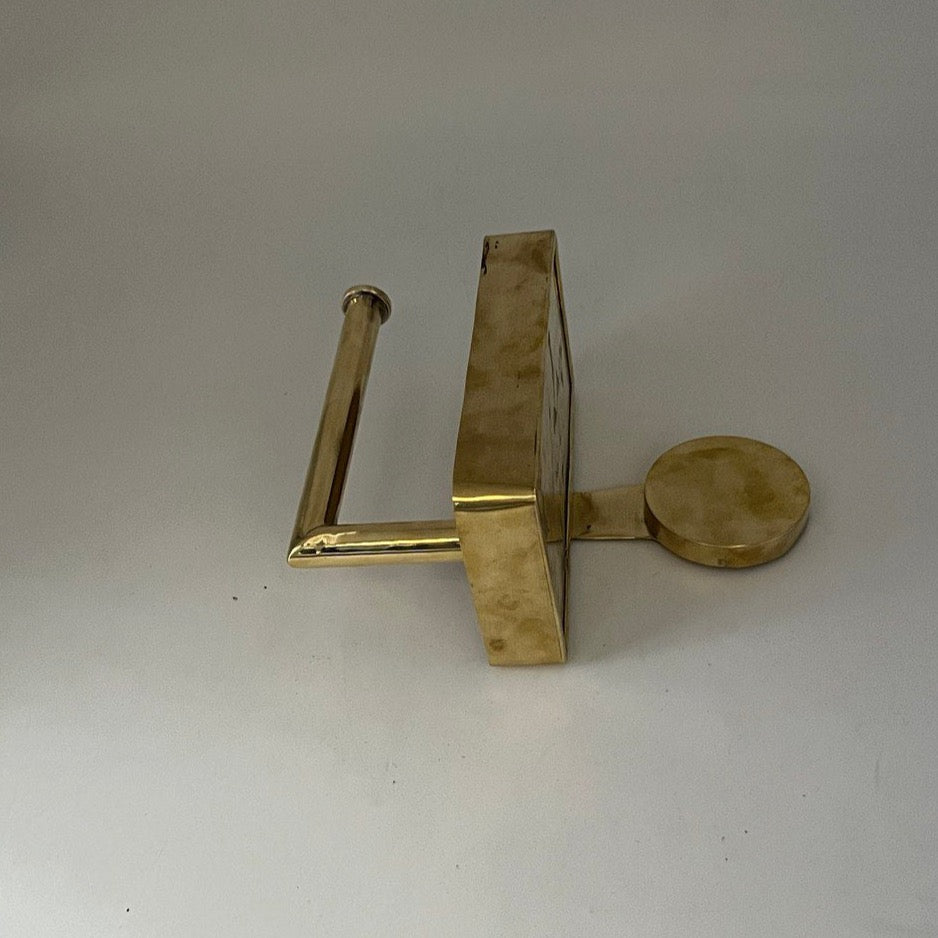 Brass Toilet Paper Holder With Shelf - Brasspure