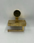 Brass Toilet Paper Holder With Shelf - Brasspure