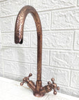 Copper Gooseneck Faucet with Engraved Design - Brasspure