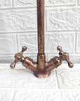 Copper Gooseneck Faucet with Engraved Design - Brasspure