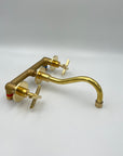 Curved Wall Mount Faucet With Valve - Brasspure