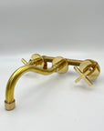 Curved Wall Mount Faucet With Valve - Brasspure