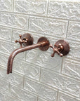 Engraved Copper Wall Mounted Faucet - Brasspure