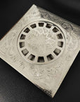 Engraved Silver Floor drain - Brasspure