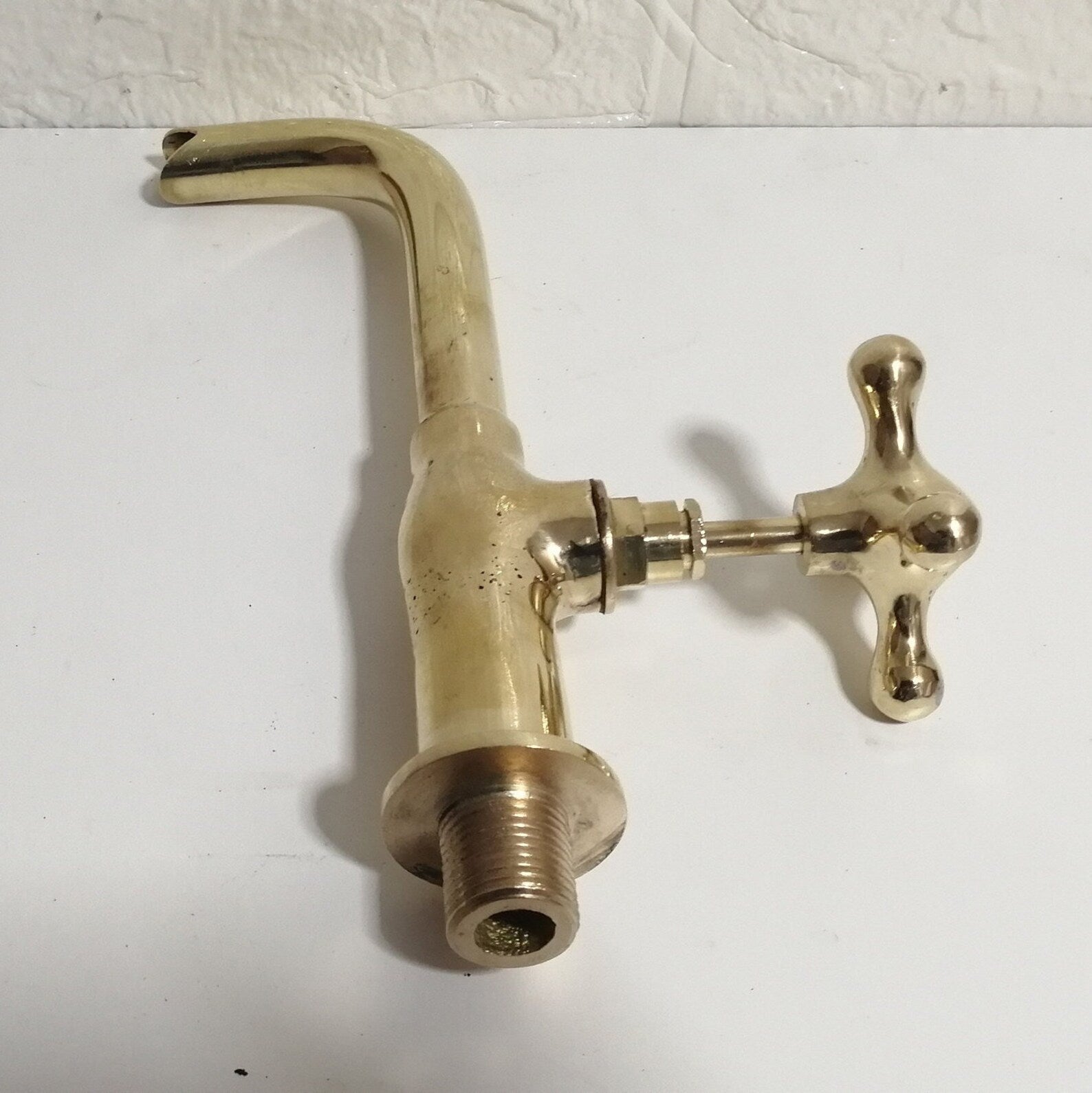 Handmade Brass Wall - Mount Faucet - Brasspure