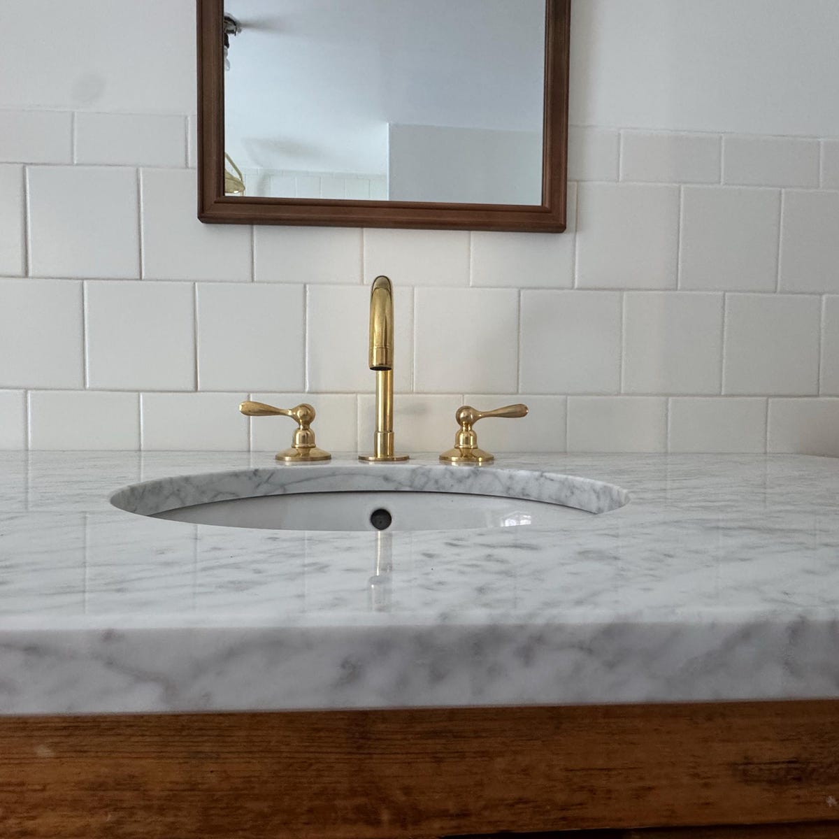 Unlacquered Brass Deck Mounted Faucet