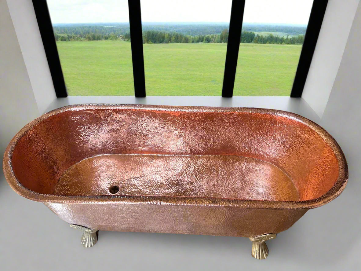 Antique Brass Hammered Bathtub