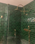 Unlacquered Brass Curved Shower System