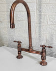 Moroccan Copper Bridge Faucet Kitchen Faucets - Brasspure