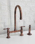 Moroccan Copper Bridge Faucet Kitchen Faucets - Brasspure