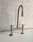 Solid Brass Bridge Faucet Nickel Matte Finish - Brasspure
