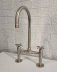 Solid Brass Bridge Faucet Nickel Matte Finish - Brasspure