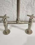 Solid Brass Bridge Faucet Nickel Matte Finish - Brasspure