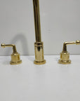 Solid Brass Three Holes Faucet with Lever Handle - Brasspure