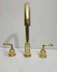 Solid Brass Three Holes Faucet with Lever Handle - Brasspure