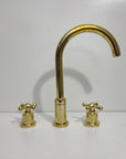Solid Brass Three Holes Faucet with Lever Handle - Brasspure