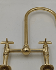 Unlacquered Brass Ball Center Kitchen Faucet - Brasspure