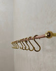 Unlacquered Brass Copper Pot Rail With S Hooks - Brasspure