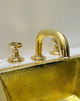 Unlacquered Brass Deck Mounted Faucet Wheel Handle - Brasspure