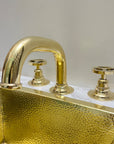 Unlacquered Brass Deck Mounted Faucet Wheel Handle - Brasspure