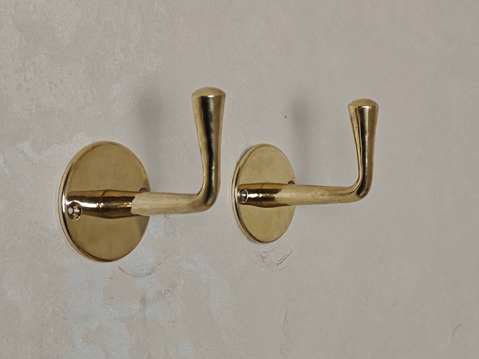 Unlacquered Brass Handmade Coat Rack - Brasspure