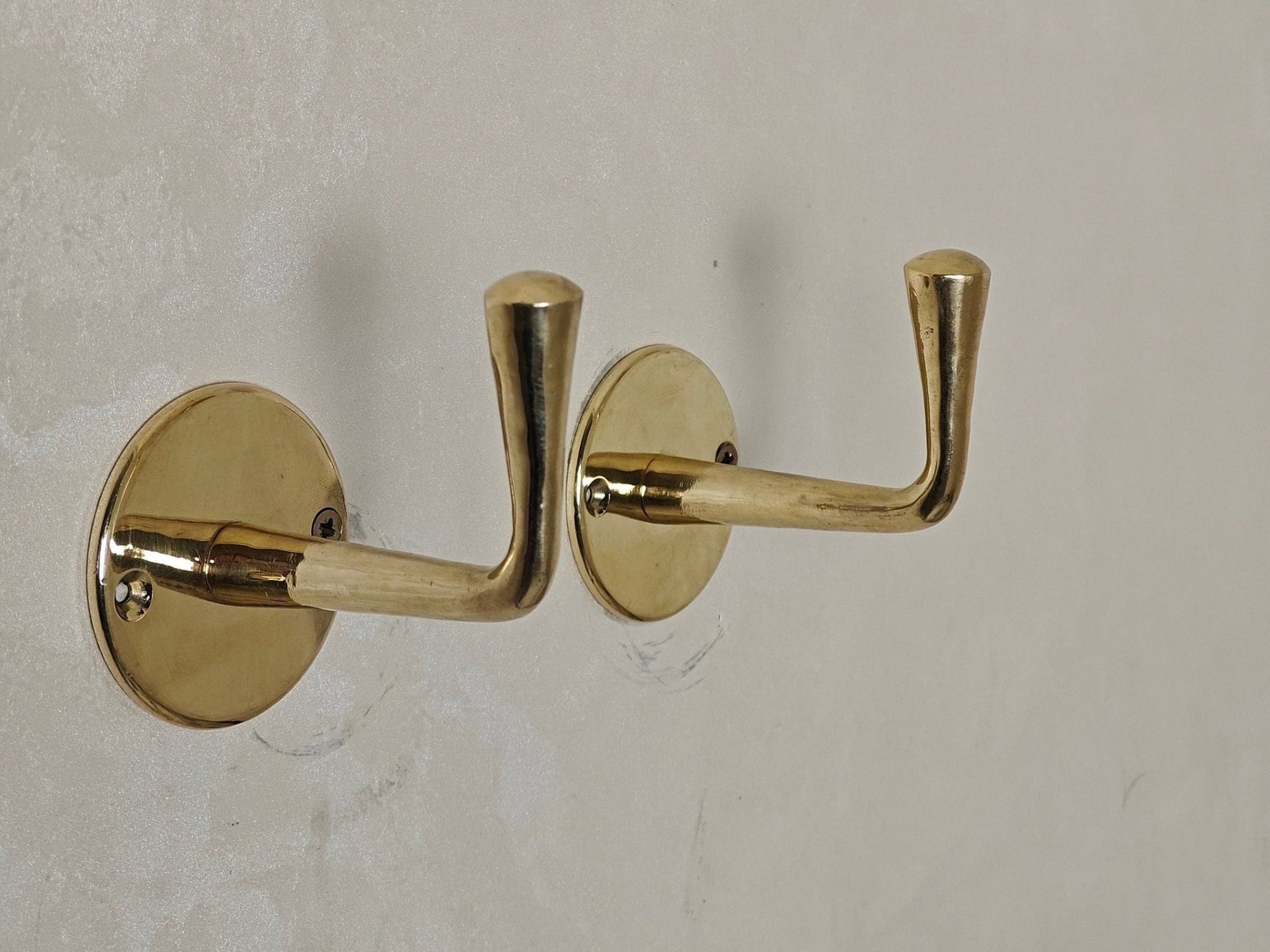 Unlacquered Brass Handmade Coat Rack - Brasspure