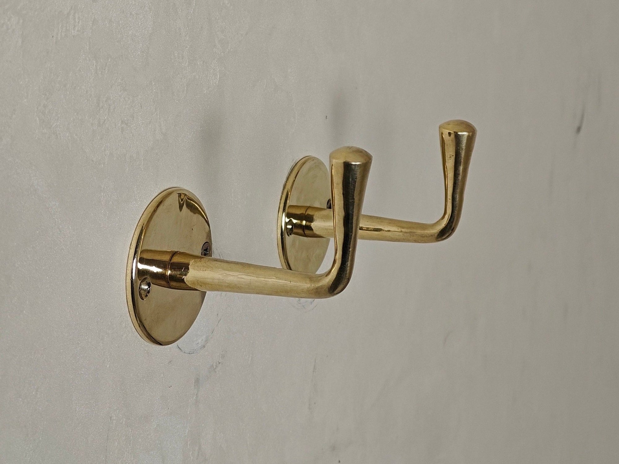 Unlacquered Brass Handmade Coat Rack - Brasspure