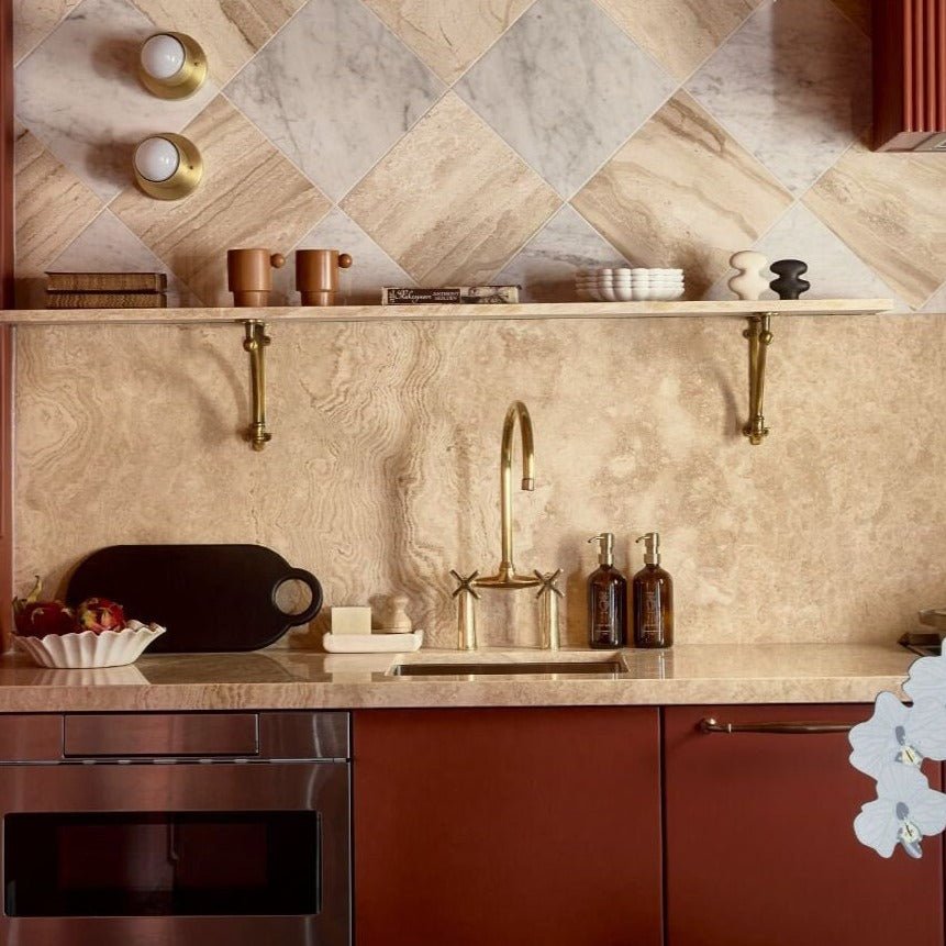 Unlacquered Brass Kitchen Faucet - Bridge Faucet with Front