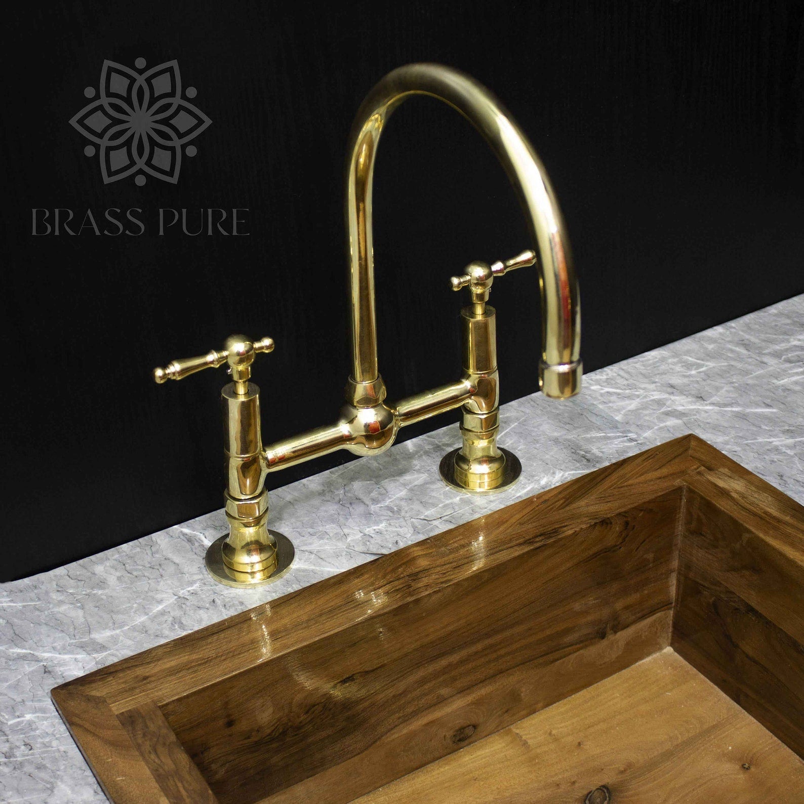 Unlacquered Brass Kitchen Faucet - Bridge Kitchen Faucets – Brasspure