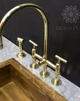 Unlacquered Brass Kitchen Faucet With Sprayer - Brasspure