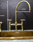 Unlacquered Brass Kitchen Faucet With Sprayer - Brasspure