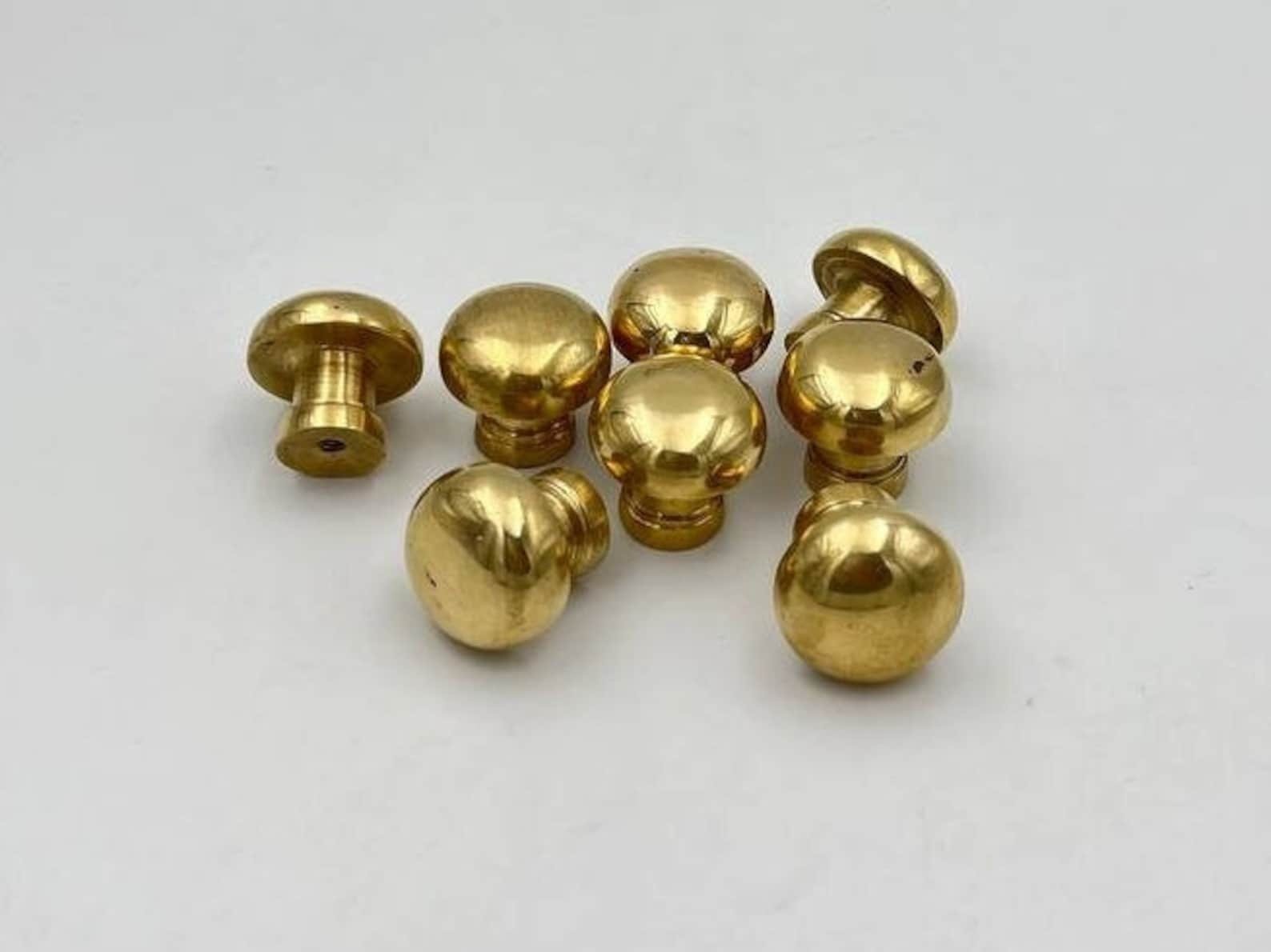 Unlacquered Brass Knobs, Antique Brass Round Mushroom Knob, Traditional ...