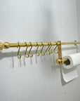 Unlacquered Brass Pot Rack With Tissue Holder - Brasspure