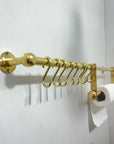 Unlacquered Brass Pot Rack With Tissue Holder - Brasspure